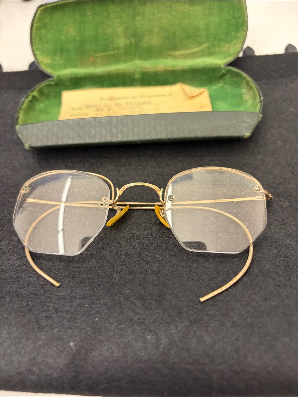 Vintage Gold Rim Women's Eyeglasses - Clear Lenses 12K GF